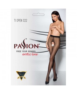 TIOPEN 022 Collants ouverts 20 den - Noirs et rouges