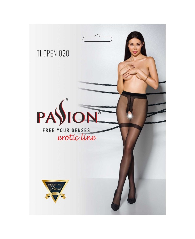 TIOPEN 020 Collants ouverts 20 den - Noir