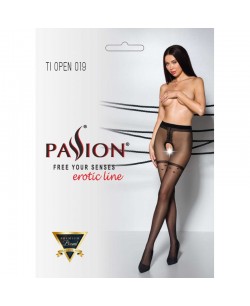 TIOPEN 019 Collants ouverts 20 den - Noir