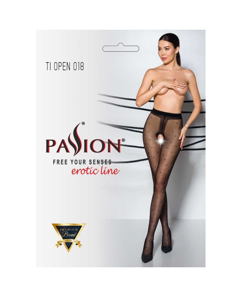 TIOPEN 018 Collants ouverts 20 den - Noir