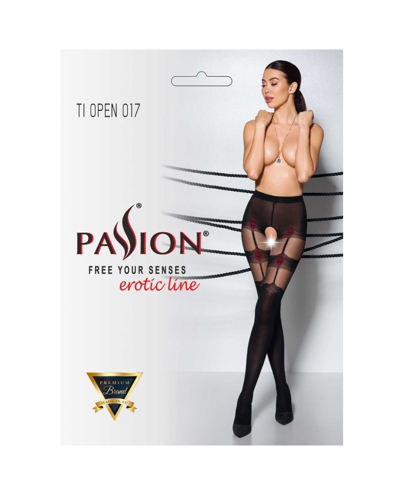 TIOPEN 017 Collants ouverts 20 den - Noir