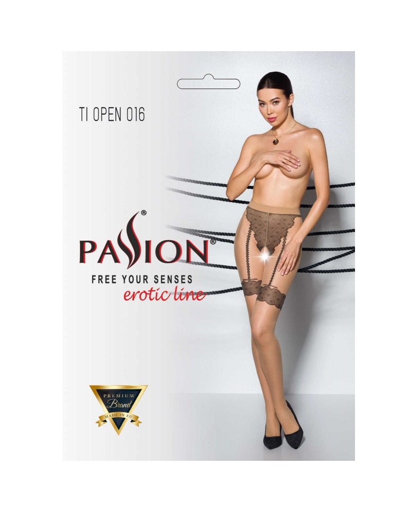 TIOPEN 016 Collants ouverts 20 den - Beige