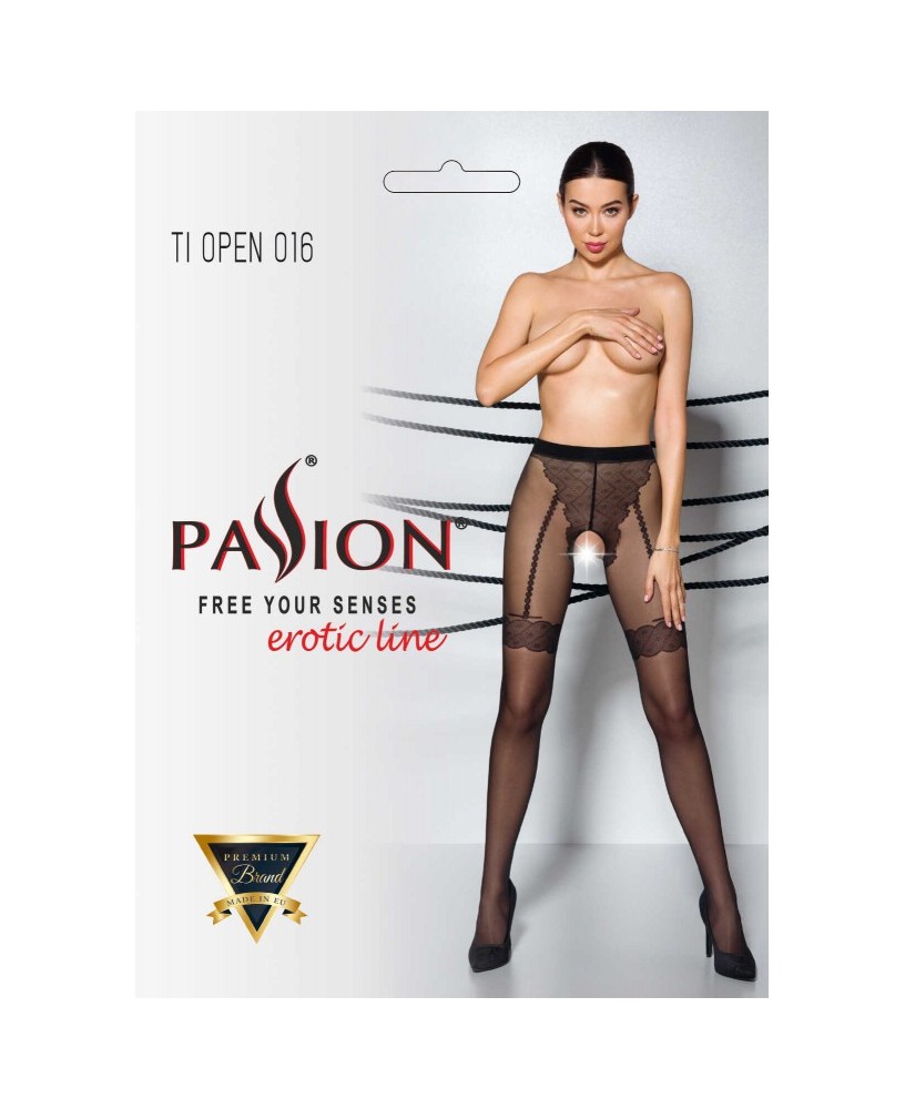 TIOPEN 016 Collants ouverts 20 den - Noir