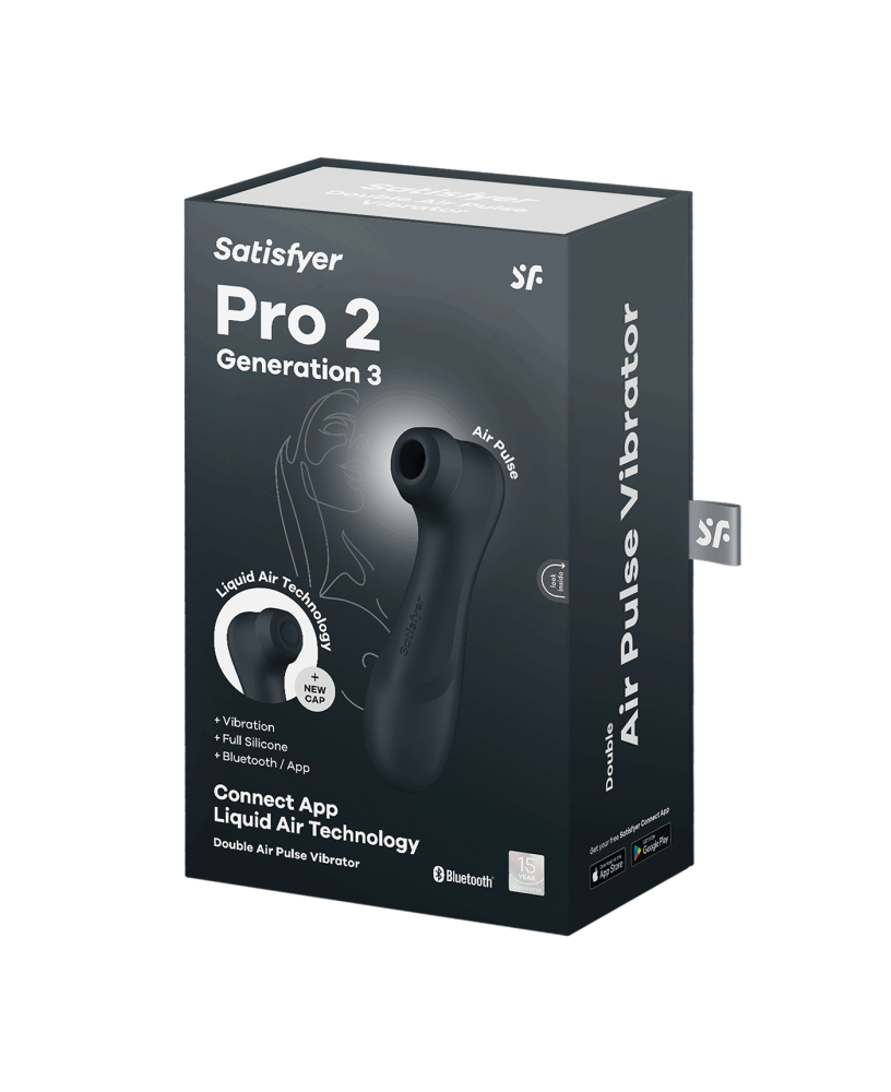 Pro 2 Génération 3 Air pluse Connect App et vibration - Noir Satisfyer