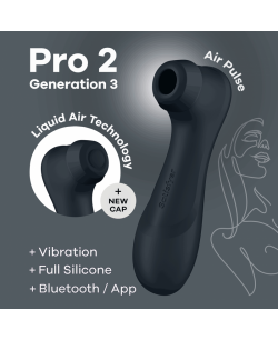 Pro 2 Génération 3 Air pluse Connect App et vibration - Noir Satisfyer