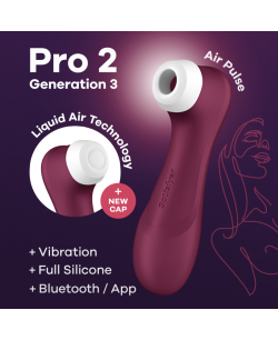 Pro 2 Génération 3 Air pluse Connect App et vibration - Vin rouge Satisfyer