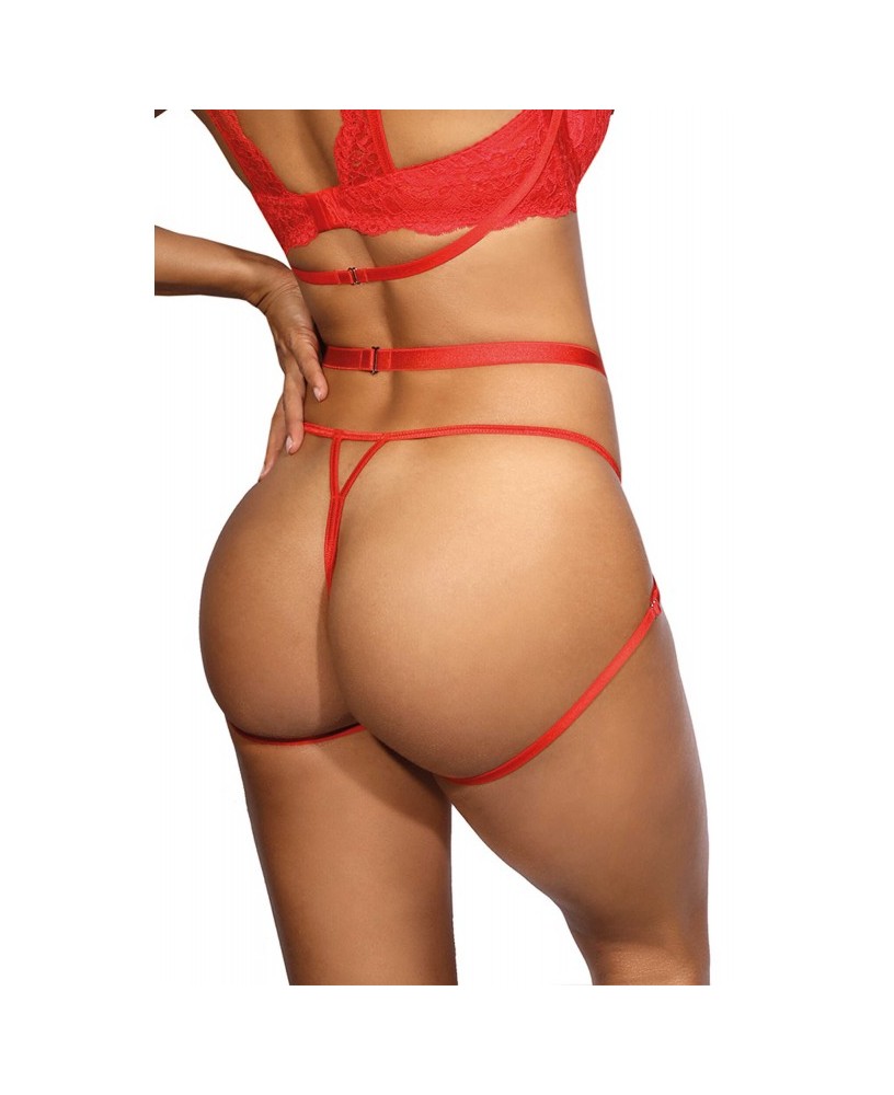 V-9808 String ouvert - Rouge