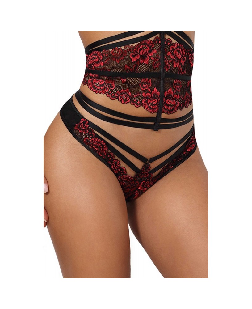 V-10038 String - Noir et Rouge