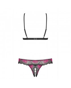 Tulia Ensemble ouvert 2 pcs - Noir et Fuchsia